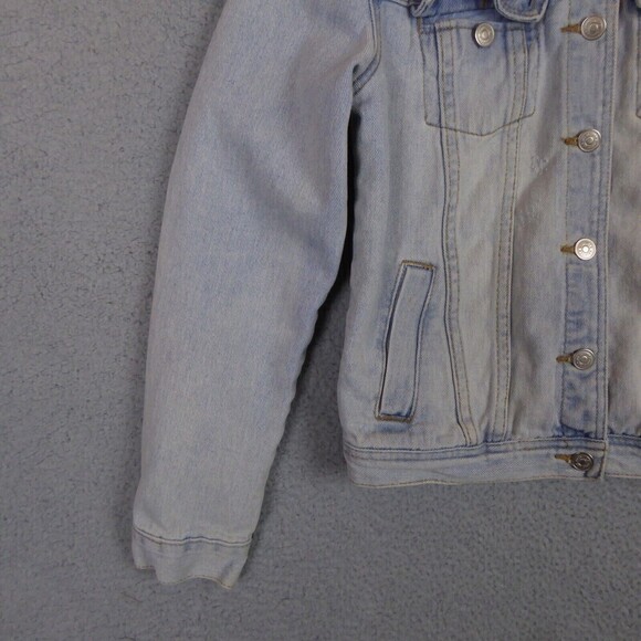 BRANDY MELVILLE Jacket Women Medium Blue Long Sleeve Distressed Light Wash Alien - Picture 5 of 12